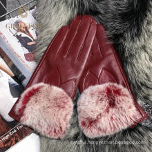 Made in China latest design fashion real fur gloves